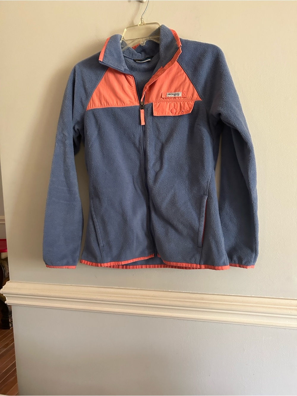 Columbia Women's Two-Tone Blue and Coral Utility Fleece Jacket